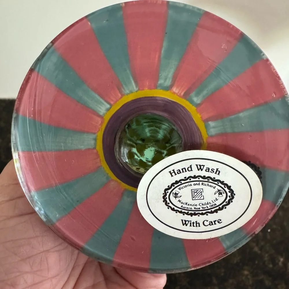 Mackenzie-Childs Colorful Hand-Painted Goblet - Picture 2 of 2